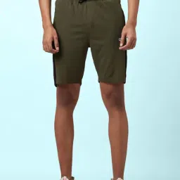 Ajile by Pantaloons Olive Slim Fit Self Pattern Shorts-picture-21