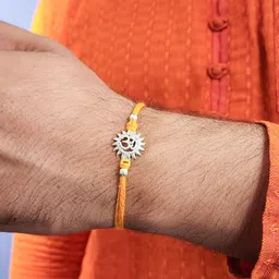 Unniyarcha Pure 92.5 Traditional Om Silver Rakhi image 3