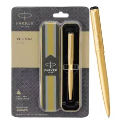 Parker Vector Blue Ball Pen Stainless Steel Gold Trim, 9000013675-image-36