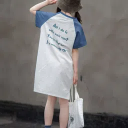 INCLUD Girls Typographic Printed Print T-shirt Dress-image-22