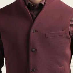 Blackberrys Woven Sleeveless Nehru Jacket image 2
