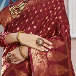 Anouk Rustic Ethnic Motifs Banarasi Saree image 4