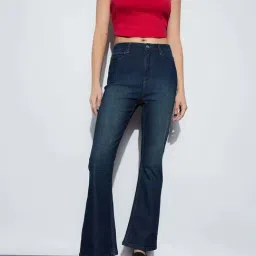 Ginger By Lifestyle Mid Blue Cotton Regular Fit Jeans-picture-24