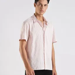 CALVIN KLEIN JEANS Pink Cotton Regular Fit Striped Shirt image 3