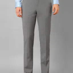 Luxure By Louis Philippe Grey Slim Fit Texture Trousers-picture-32