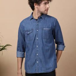 Kuons Avenue Stonewash Denim Slim Fit Casual Shirt-picture-30