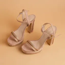 Eridani Women's Dilara Beige Ankle Strap Sandals-picture-31