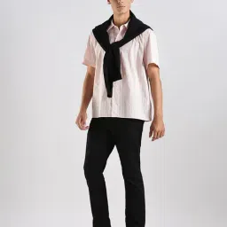 CALVIN KLEIN JEANS Pink Cotton Regular Fit Striped Shirt image 5