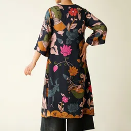 THE FAB FACTORY Ethnic Motifs Printed V-Neck Kurta With Palazzo image 4