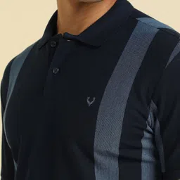 Allen Solly Men Striped Polo Collar Cotton T-shirt image 5