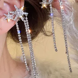 Estailo fashion Star Shaped Drop Earrings image 2