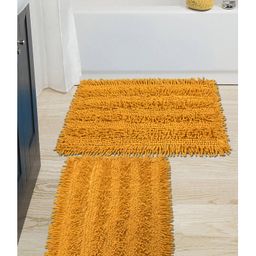 saral home Saralhome Cotton 2pc Shaggy Mat Yellow. 40cm x 60cm-picture-14
