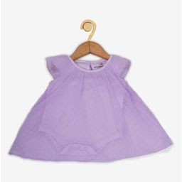 Creative Kids Sleeveless Swiss Dot Printed Onesie Dress - Purple-picture-46