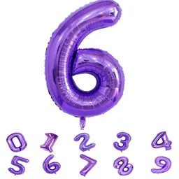 decor mantra Décor Mantra 32 Inch Number Foil Balloon 6 For birthday Decorations Items-Purple Color-Pack of 1-picture-41