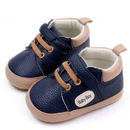 KIDLINGSS Text Patch Detailed Velcro Closure Booties - Navy Blue-picture-26