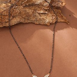 ABDESIGNS Rose Gold-Plated American Diamond Studded and Beads Mangalsutra-picture-2