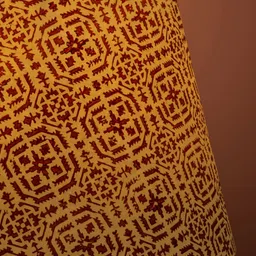 Lampenschirm India Red & Beige Printed Cotton Contemporary Frustum Shaped Lampshade image 3