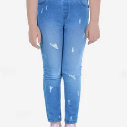 Naughty Ninos Girls Skinny Fit Washed Jeggings-image-75