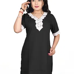 Naida Floral Embroidered V-Neck Kurti-picture-35