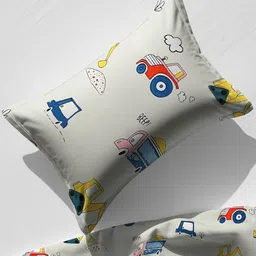 WEAVE AND DECOR Grey Cartoon Characters 300 TC Single Bedsheet with 1 Pillow Covers image 3