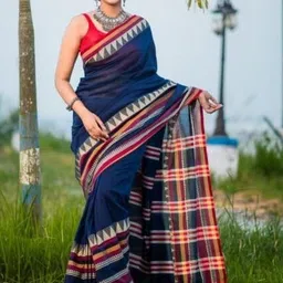 Bengal S Woven Design Pure Cotton Saree With Blouse Piece-image-40