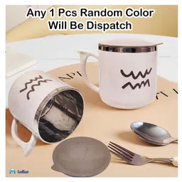 FunBlast Vacuum Insulated Milk Mug with Lid for Kids270 ml Brown image 4