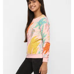 Spunkies Cotton Knit Full Sleeves Dots Printed Light Winter Sweatshirts - Pink image 5