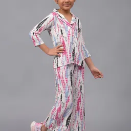 BAESD Abstract Printed Lapel Collar Shirt With Trousers image 2