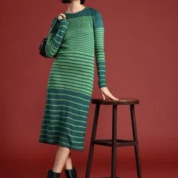 all about you Striped Acrylic Jumper Midi Dress image 1