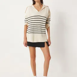 Happiness istanbul Women Striped Pullover image 5