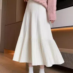 StyleCast Gathered or Pleated Flared Midi Skirt image 2