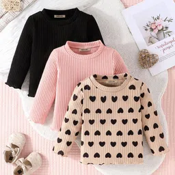 INCLUD Girls Pack of 3 Conversational Printed Regular Top image 1