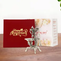 INTERNATIONAL GIFT Silver Plated Jyot Diya Stand Gift Set-image-62