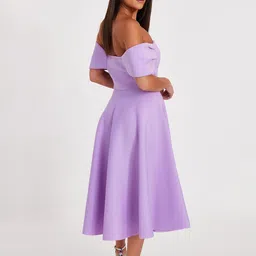 QUIZ Off-Shoulder Bodycon Midi Dress image 2