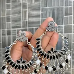SZN Artificial Stones Studded and Beaded Contemporary Drop Earrings-picture-45