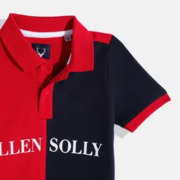 Allen Solly Junior Boys Colourblocked Polo Collar Pure Cotton T-shirt image 3