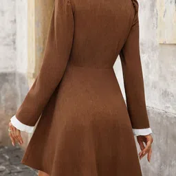 KPOP Puff Sleeve Ruffled Fit & Flare Dress image 3