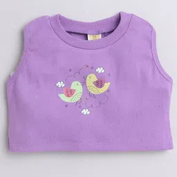 Aww Hunnie Knitted Sleeveless Sparrow Printed Tank Top - Mauve Purple-picture-10