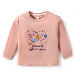 CUCUMBER Sinker Knit Full Sleeves T-Shirt with Space Theme Print - Baby Pink-picture-14