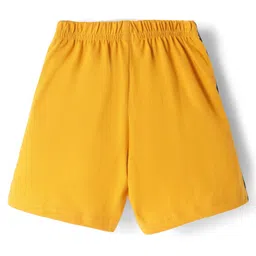 Tango Single Jersey Knit Knee Length Shorts with Football Print & Tape Detailing - Yellow image 2