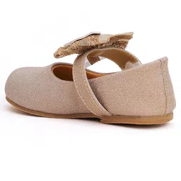 Mine Sole Shimmered Bow Applique Detailed Mary Jane Ballerinas - Gold image 3