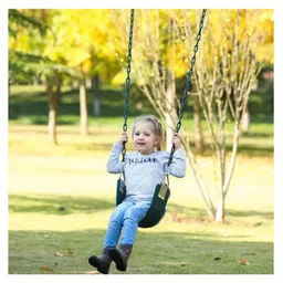 REZNOR Flexible Swing Seat with Metal Triangle Hook Anti Rust Plastic Coated Chain Set - Green image 4