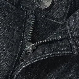 Babyhug Cotton Knit Full Length Denim Washed Jeans with Stretch Solid Colour - Black image 4