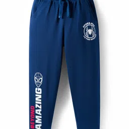 Honeyhap Marvel Single Jersey Knit Full Sleeves Night Suit with Spider-Man Graphic - Navy Blue & White image 4