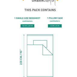 MYTRIDENT Urban Comfort Blue Printed Pure Cotton 144 TC Single Bedsheet Set 2.28 x 1.52 m image 3