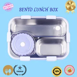 moira international Lunch Box for Kids Compartment Insulated Stainless Steel Tiffin Box for KID_L266 3 Containers Lunch Box image 1