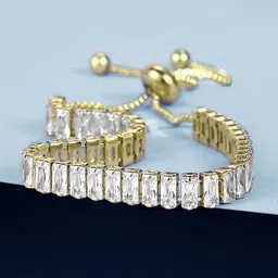 Peora Women Crystals Gold-Plated Wraparound Bracelet-picture-39