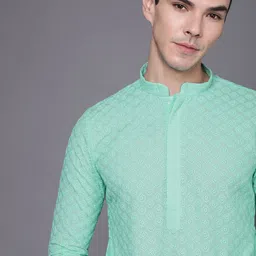 Manyavar Men Green Regular Kurta with Churidar-picture-31