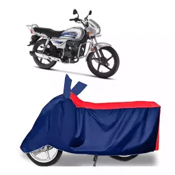 Auto Pearl Polyester Two Wheeler Cover for Hero Splendor Plus (Red Blue)-image-78