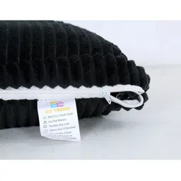 RD TREND Black Set of 5 Striped Velvet Square Cushion Covers image 5